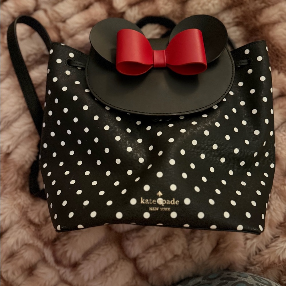 Kate Spade Black and White Polka Dot Backpack  Kate spade Disney Minnie mouse